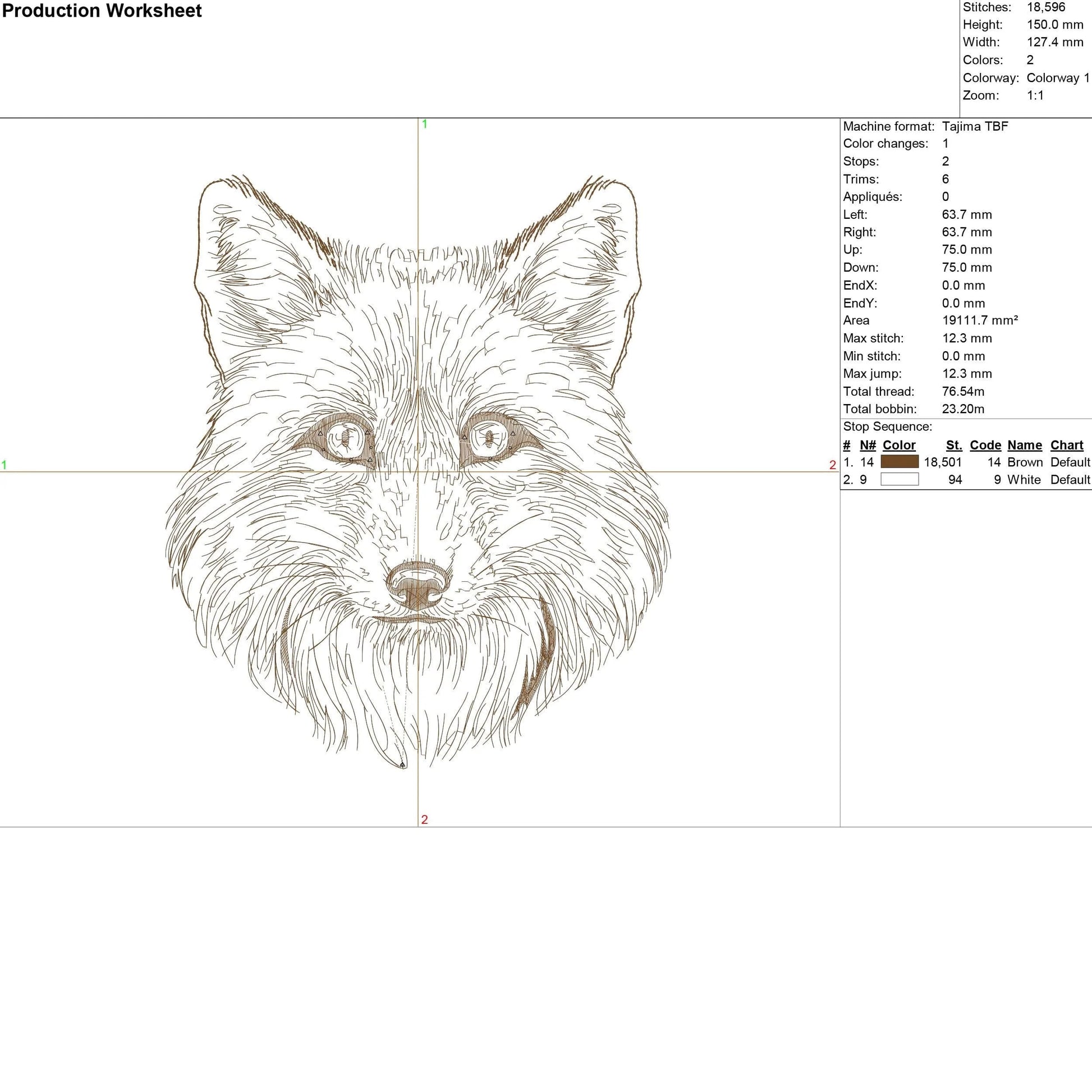 Forest Fox Face Machine Embroidery Design large