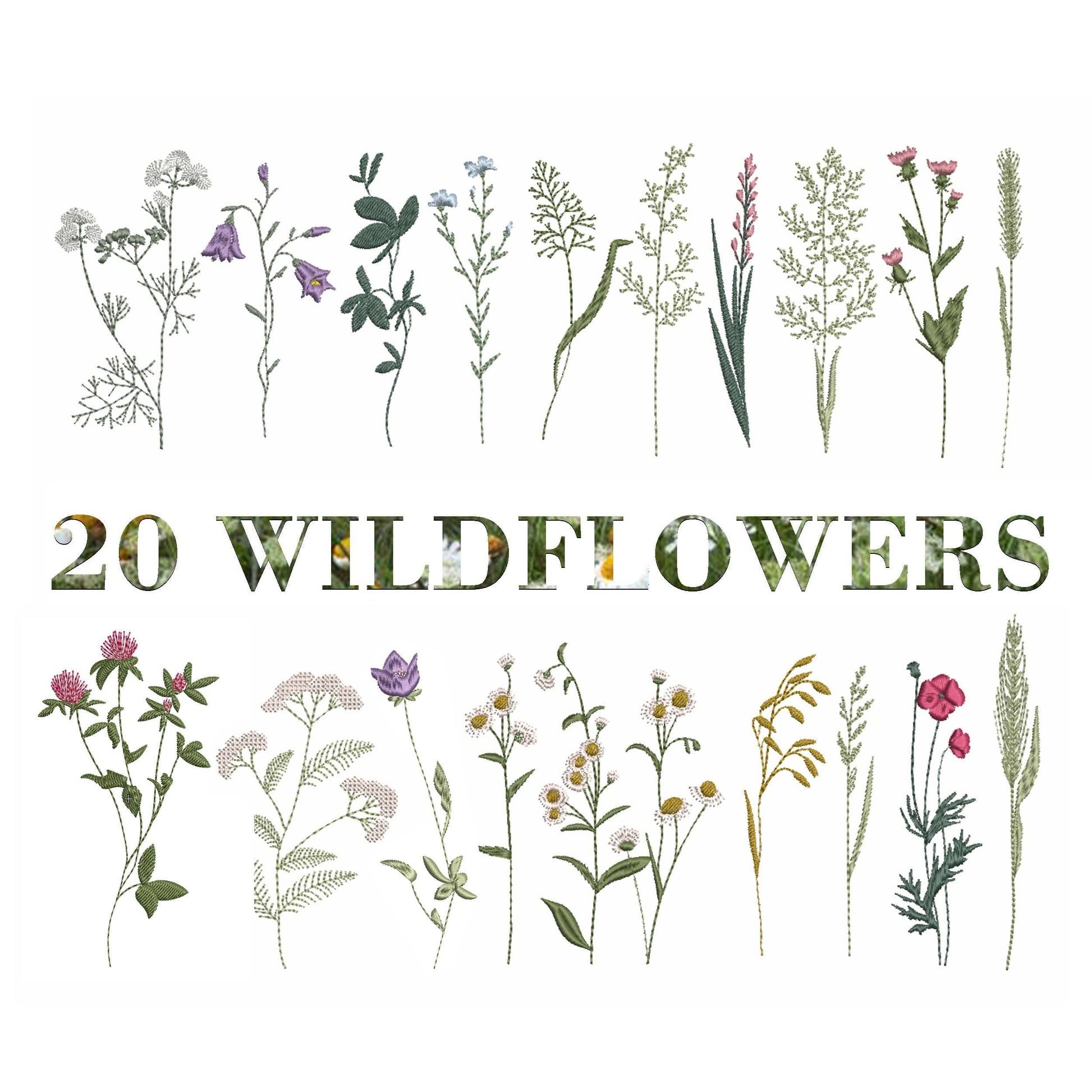 Wildflower machine embroidery design bundle