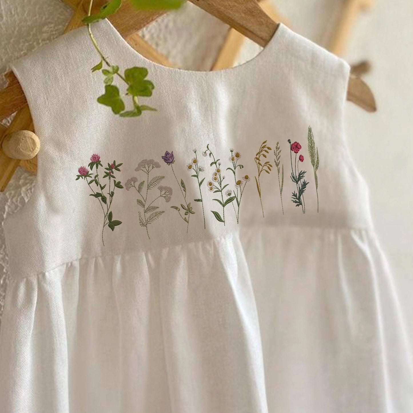 Beautiful wildflower machine embroidery design on blouse
