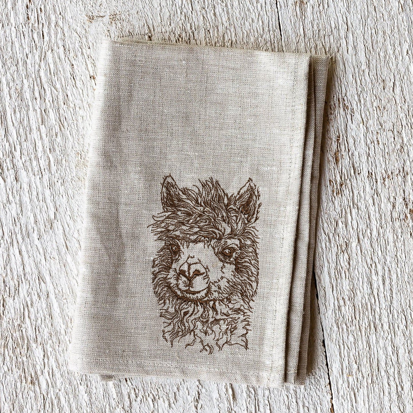 Alpaca Llama Machine Embroidery Design on towel
