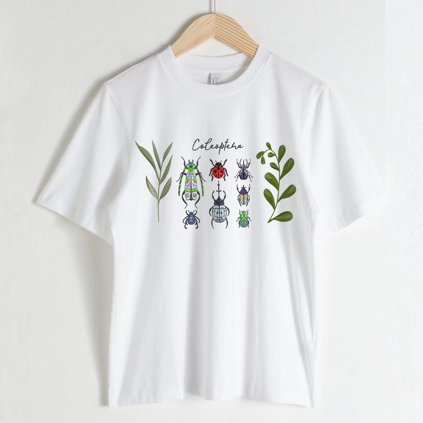 Beetle Insects Machine Embroidery Design on t-shirt