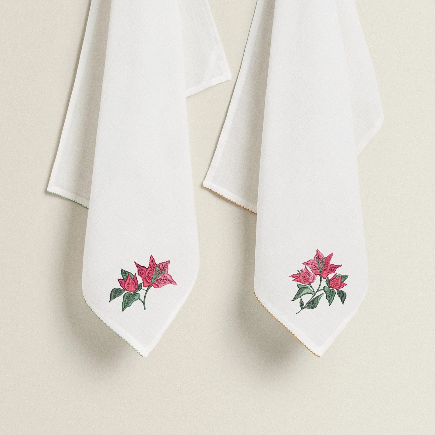 Bougainvillea Flower Machine Embroidery Design on towels