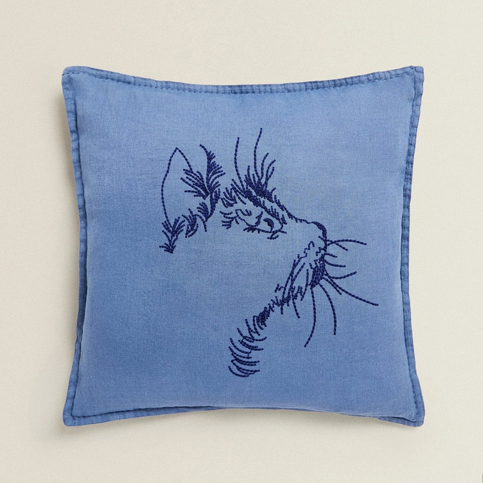 Cat Machine Embroidery Design on pillow