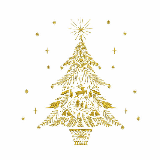 Magical Christmas Tree Machine Embroidery Design