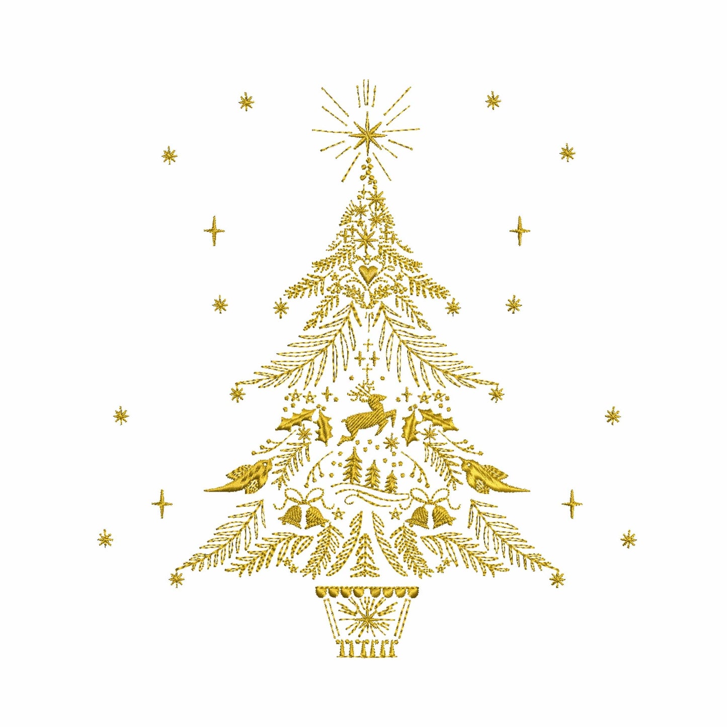 Magical Christmas Tree Machine Embroidery Design