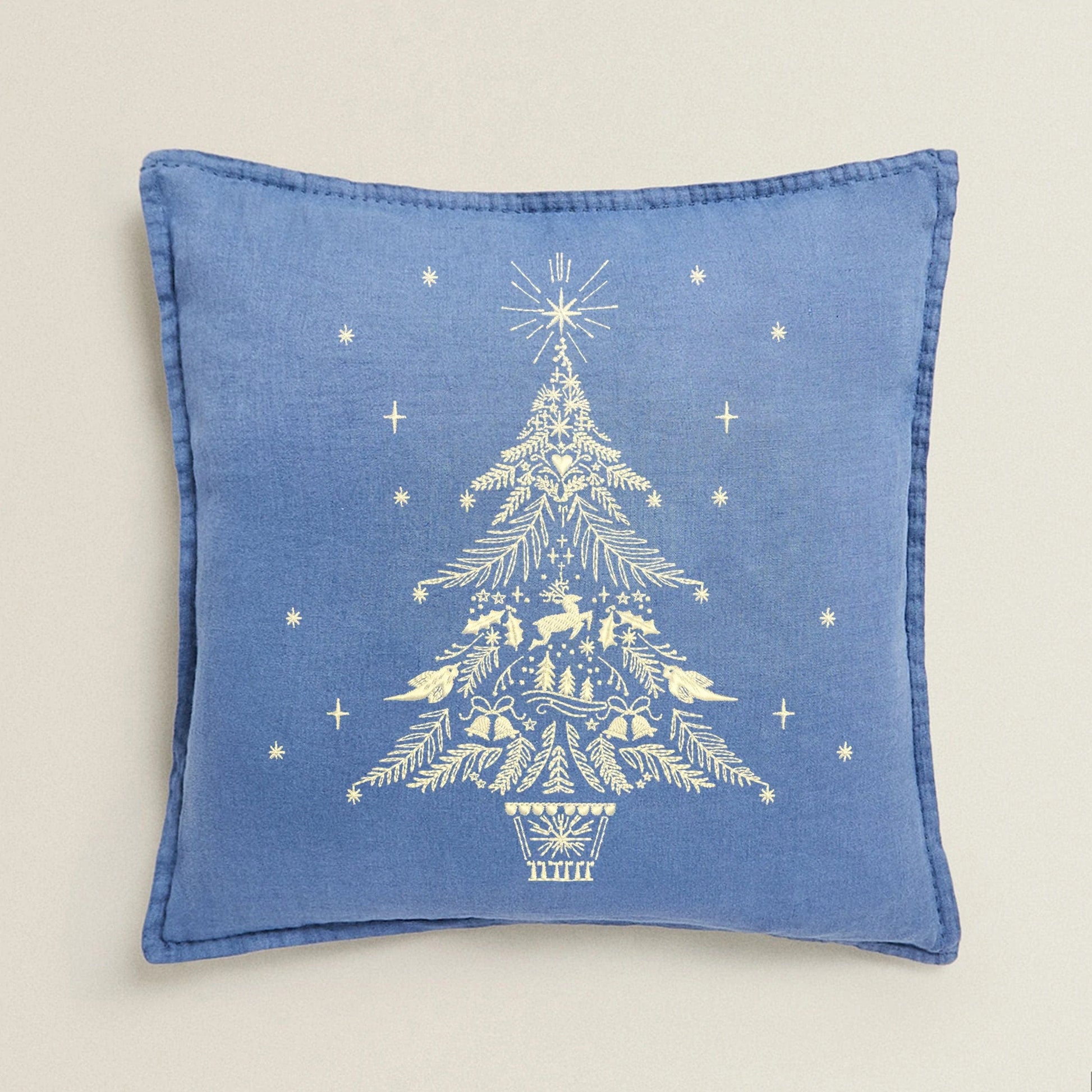 Magical Christmas Tree Machine Embroidery Design on pillow