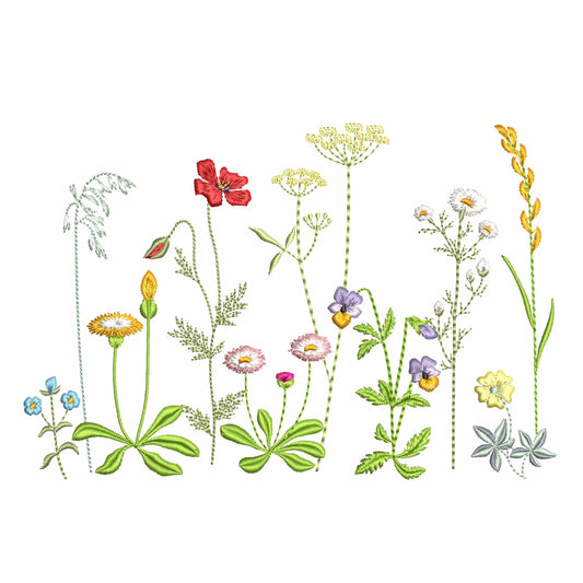 Danish Meadow Flowers Machine Embroidery Design