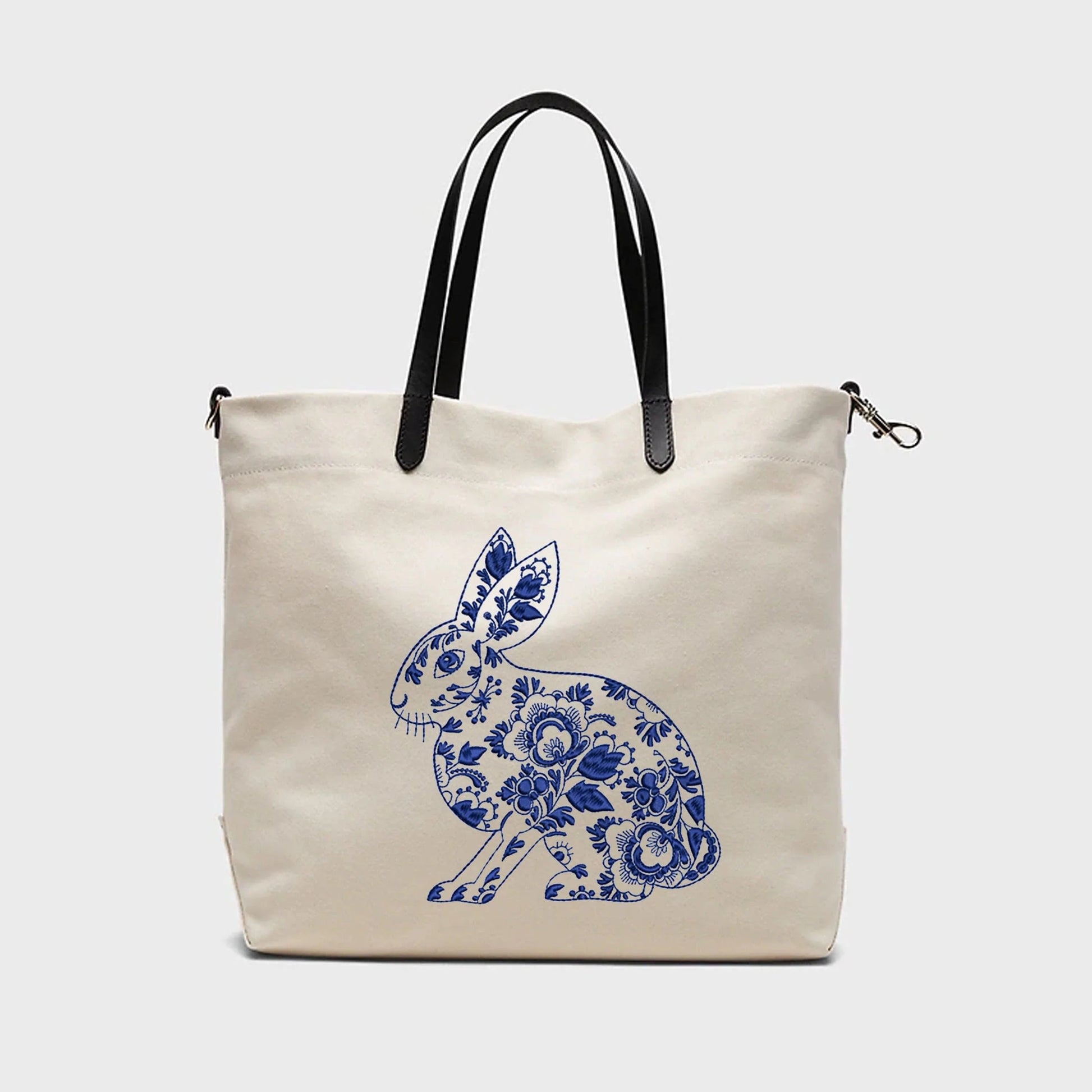 Easter Chinoiserie Bunny for Machine Embroidery Design on handbag