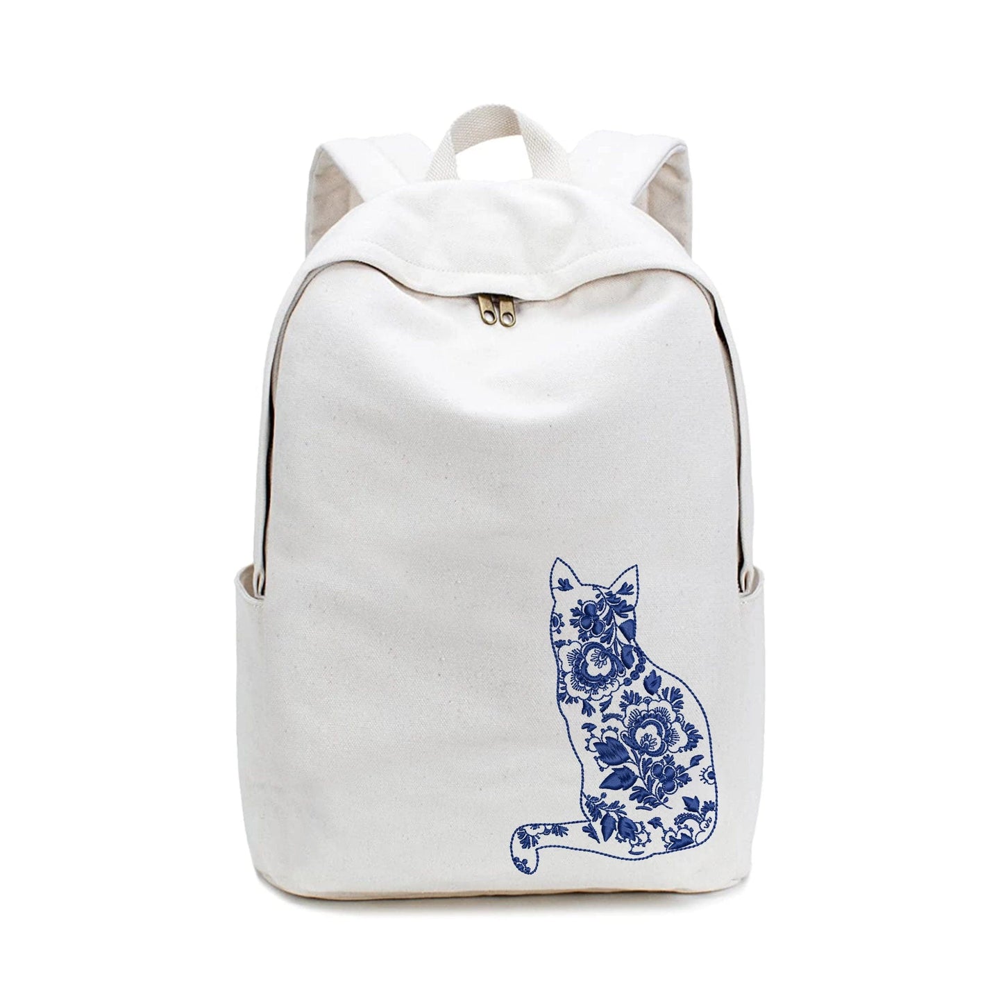 Easter Chinoiserie Cat Machine Embroidery Design on backpack