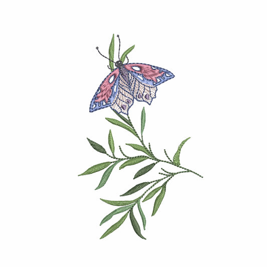 Ficus tree Flower Butterfly Machine Embroidery Design