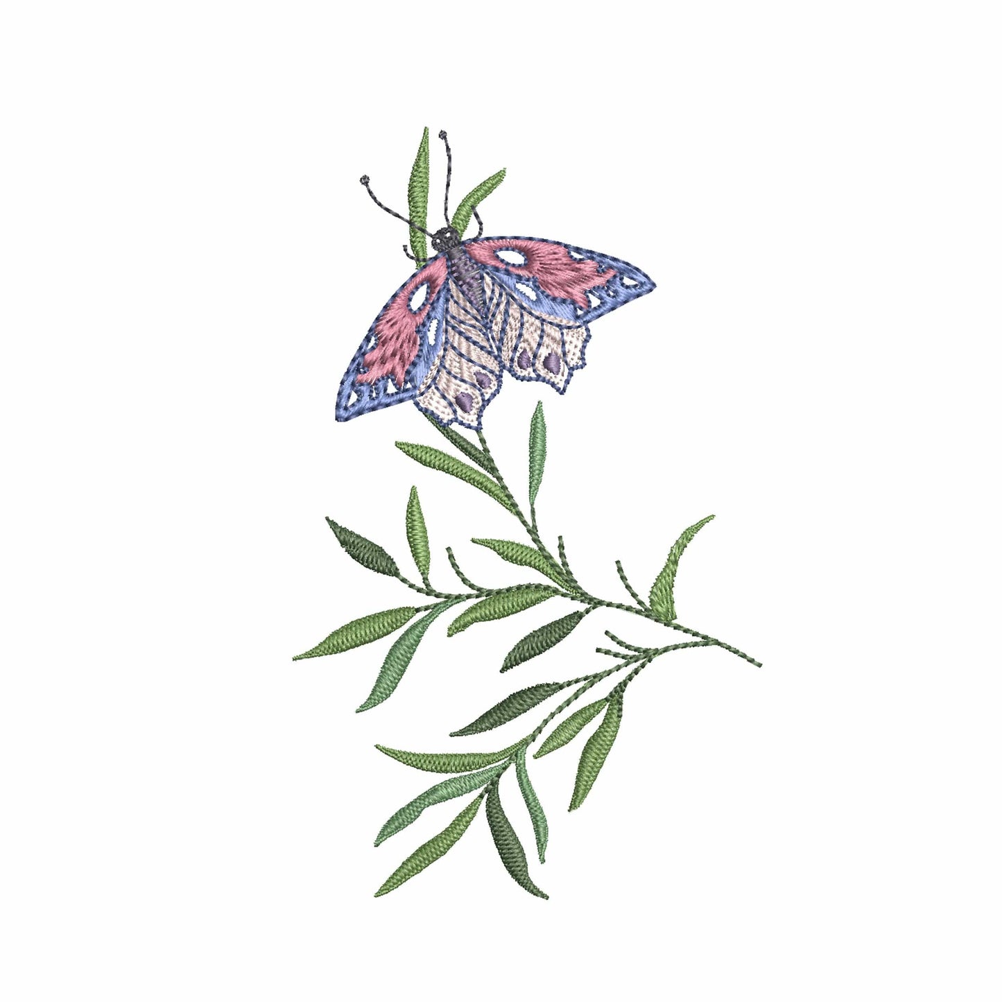 Ficus tree Flower Butterfly Machine Embroidery Design