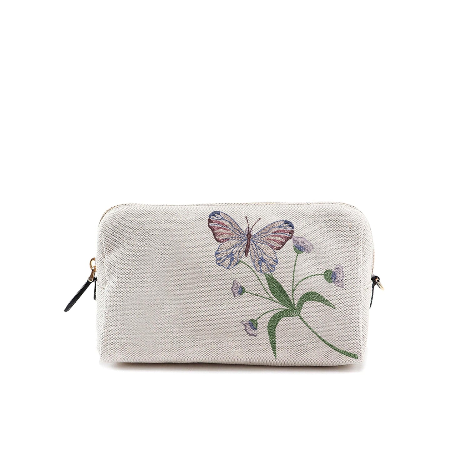 Flower Butterfly Machine Embroidery Design on pencil case