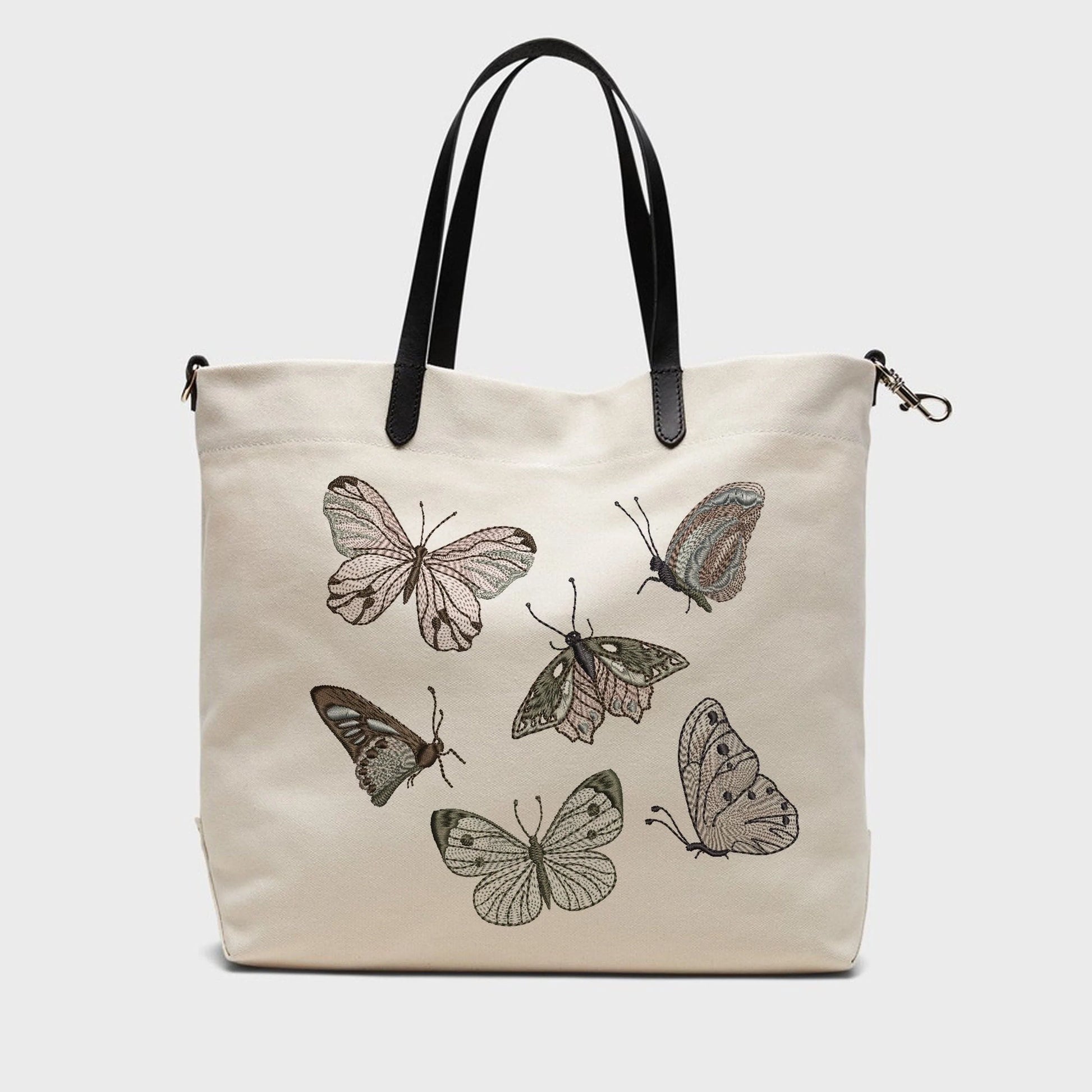 Flower Butterfly Set Machine Embroidery Design Bundle on handbag