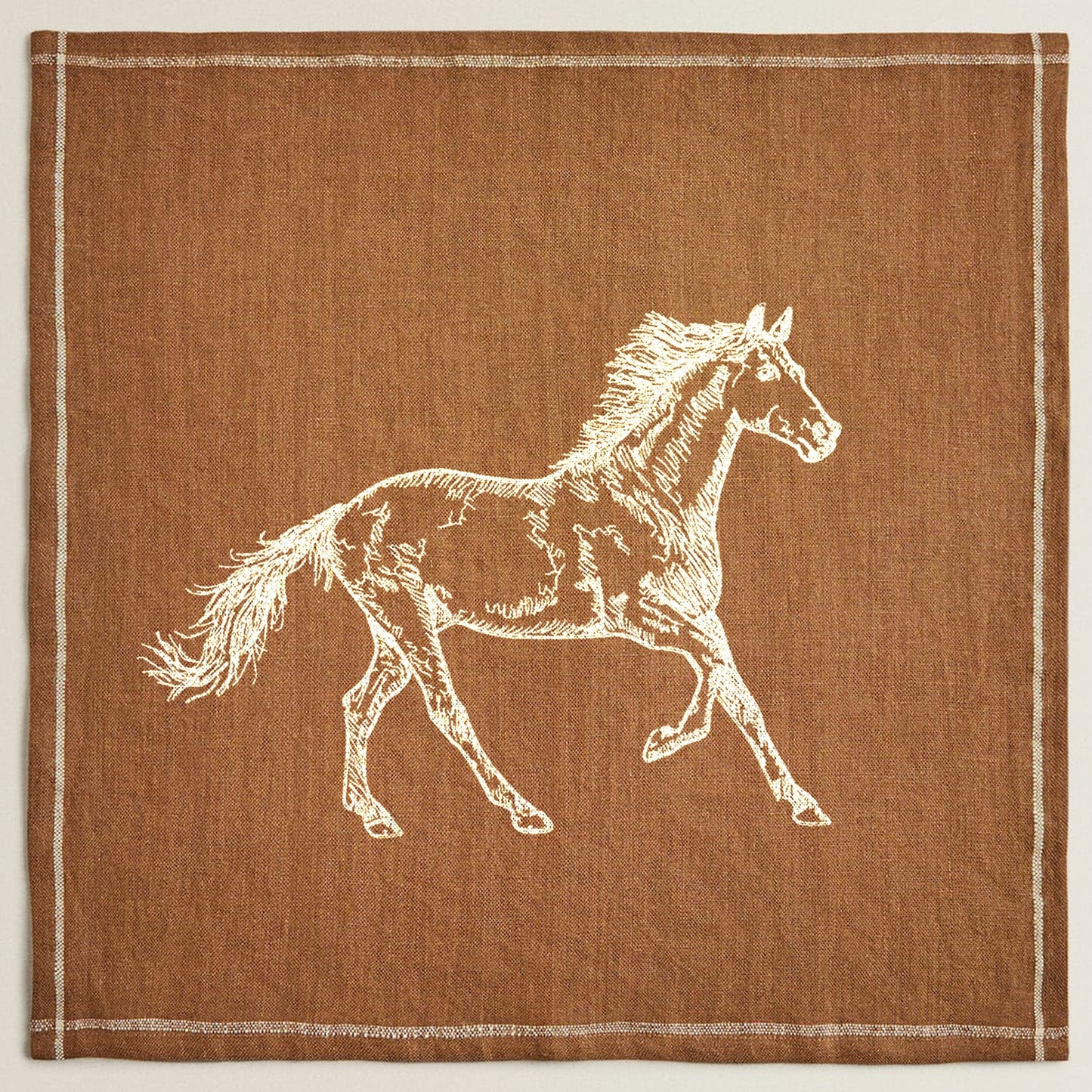 Horse Machine Embroidery Design on a napkin