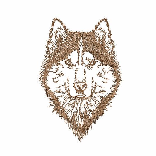 Husky Dog Wolf Machine Embroidery Design