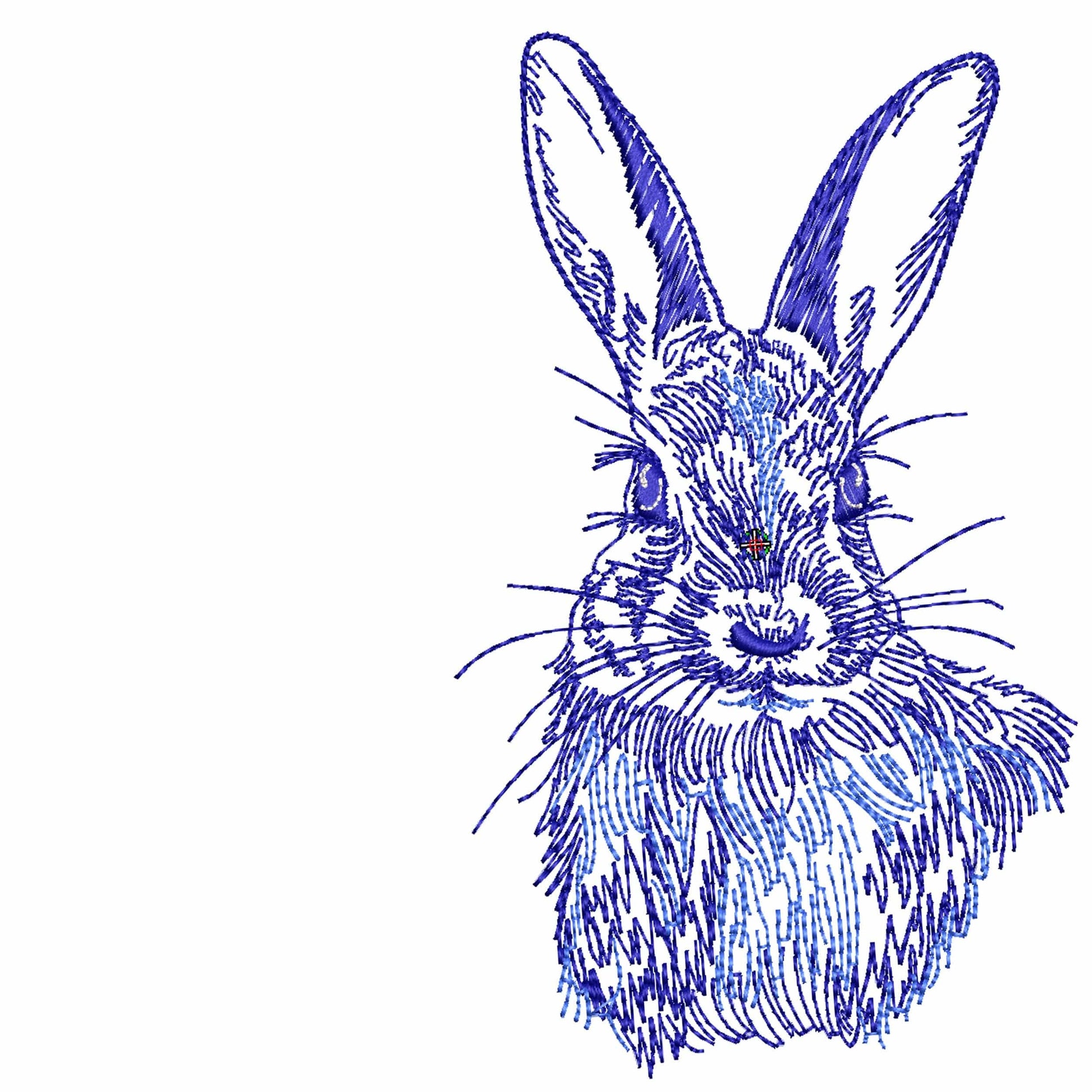 Natural Easter Blue Bunny Machine Embroidery Design