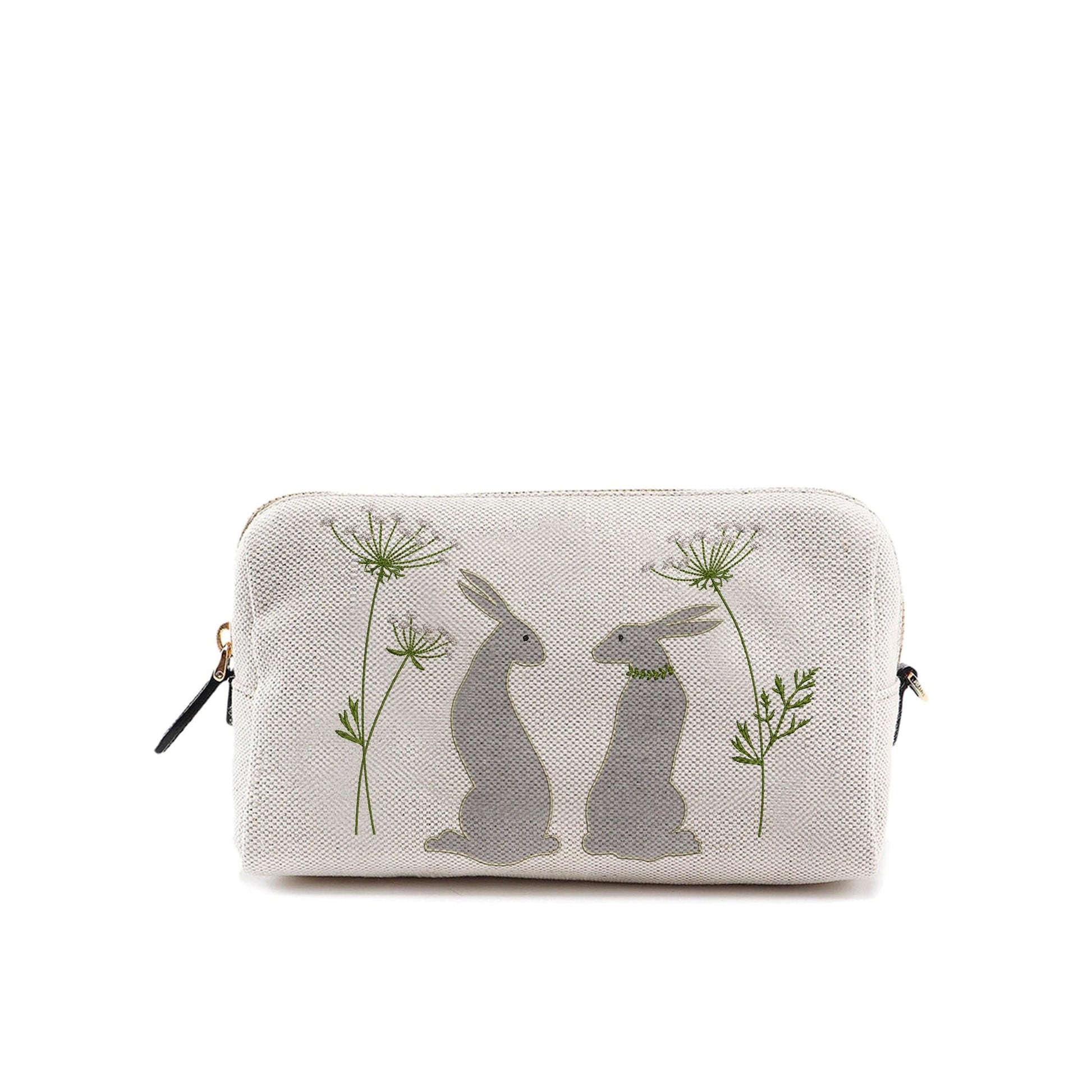 Rabbit Applique Machine Embroidery Design on pouch