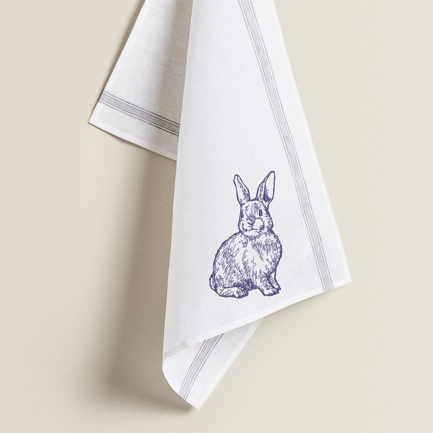 Rabbit Machine Embroidery Design on towel
