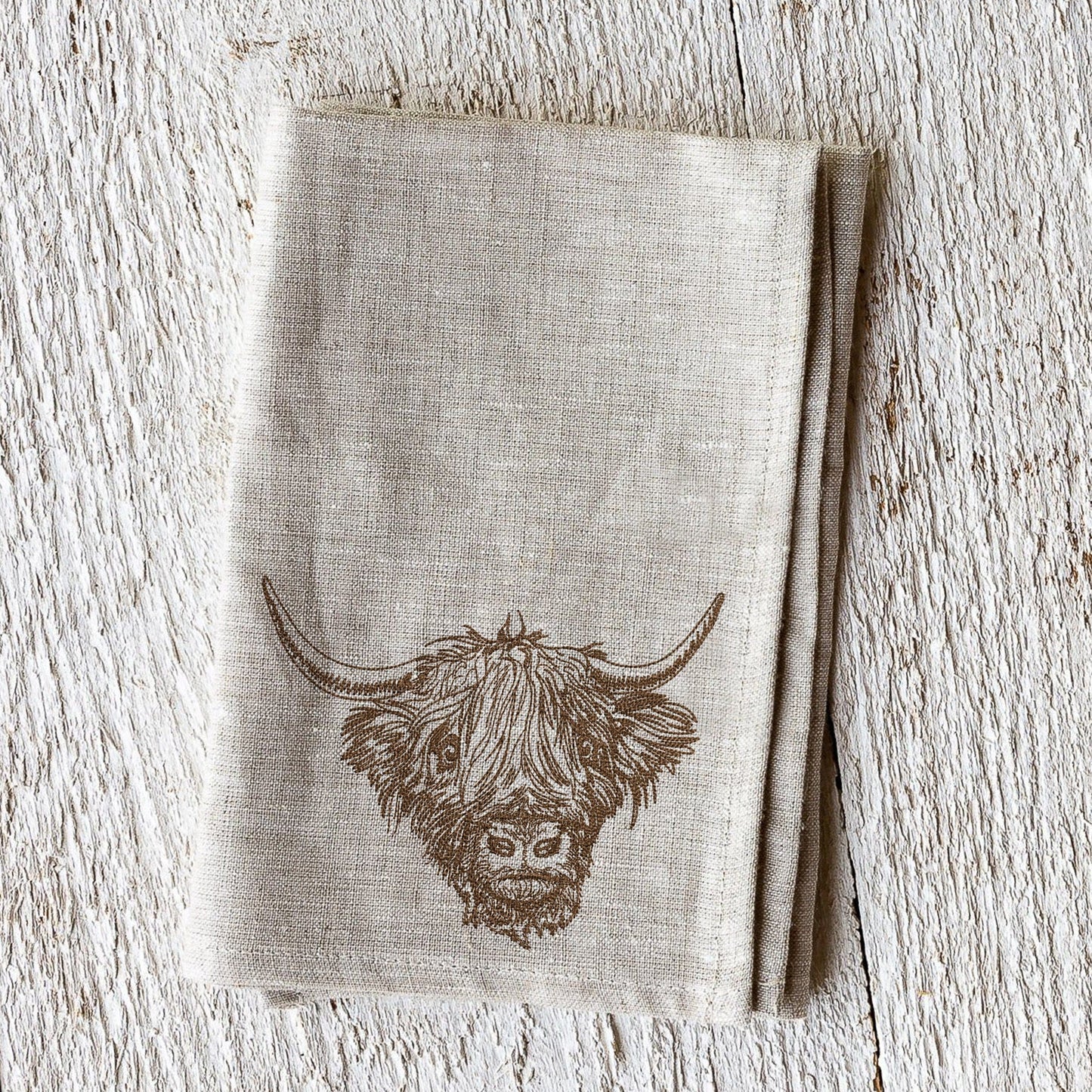 Scottish Cow Machine Embroidery Design on towel