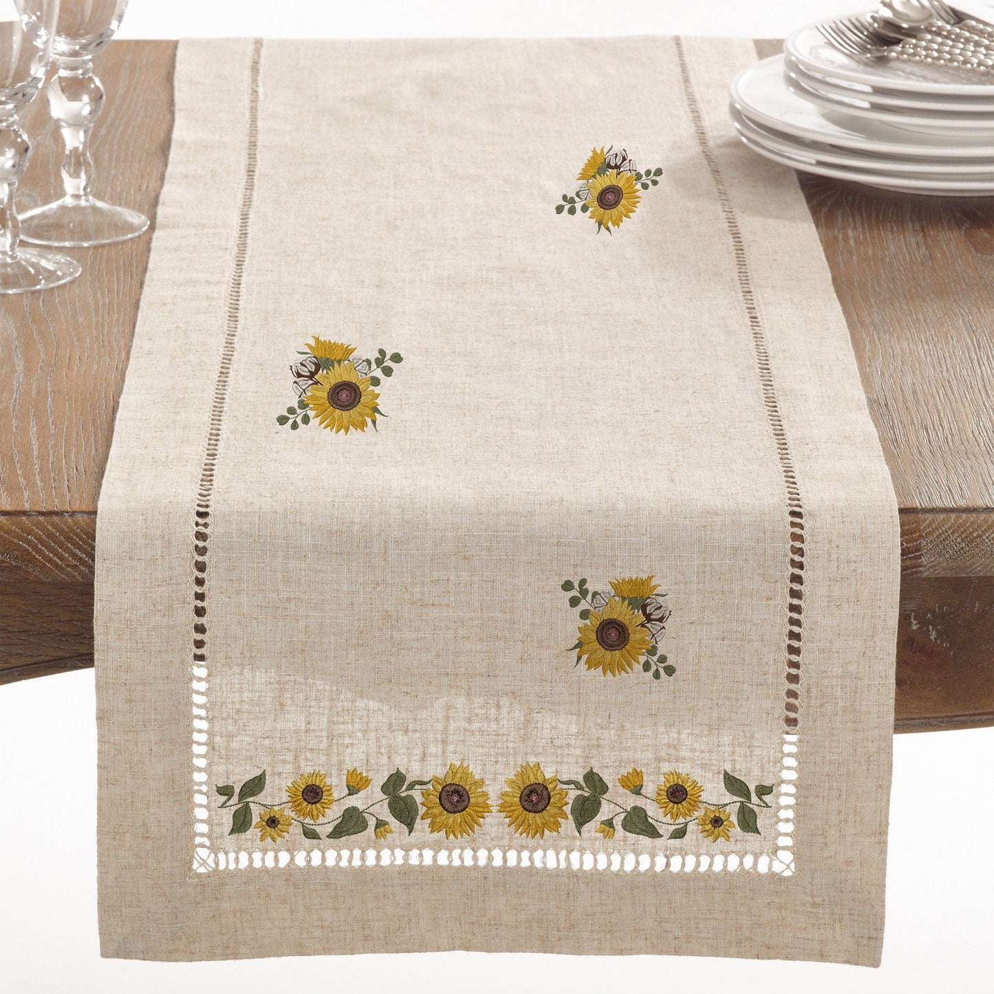 Sunflower Border and Bouquet Machine Embroidery Design