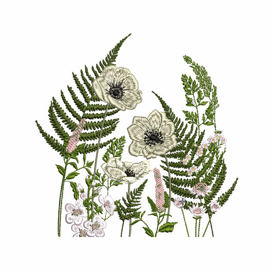 Wild Meadow Flowers Machine Embroidery Design